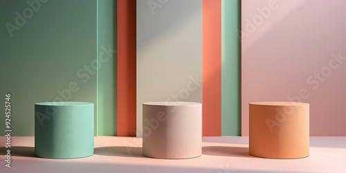  Image of Three Podiums in a Modern, Minimalist Design