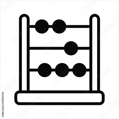 An oblong frame with rows of wires or grooves along which beads are slide, used for calculating, vector of calculation