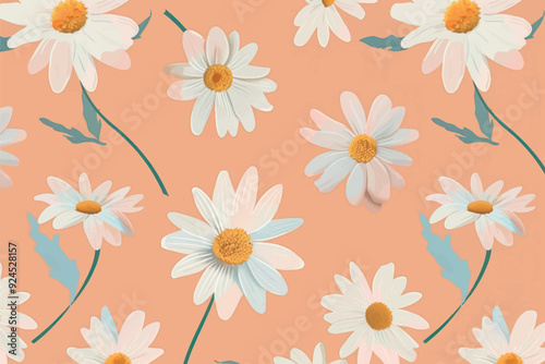 Daisy floral pattern background