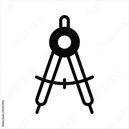 Grab this amazing vector design of geometry compass icon, flat icon design of drafting tool