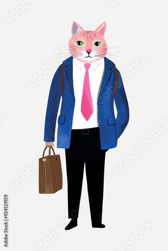 Cat business attire illustration