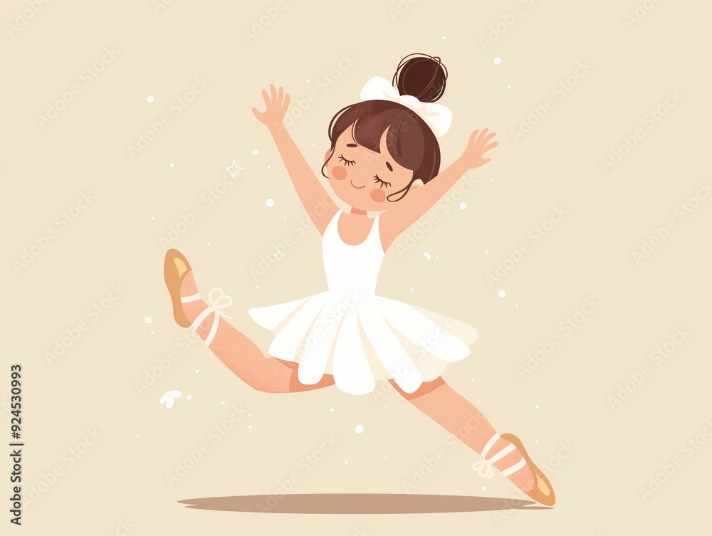 Child practicing ballet simple illustration. AI generated Child practicing ballet simple illustration. AI generated