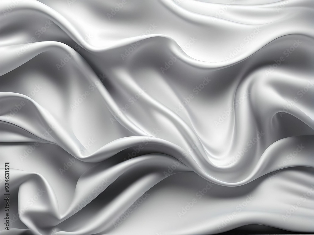 3D render beautiful folds of white silk in full screen, like a beautiful clean fabric background. Simple soft background with smooth folds like waves on a liquid surface. 3D render beautiful folds of white silk in full screen, like a beautiful clean fabric background. Simple soft background with smooth folds like waves on a liquid surface.