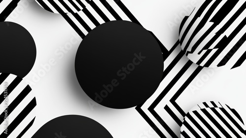 Minimalist monochrome pattern, geometric shapes photo