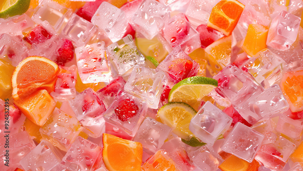 Vibrant Citrus and Berry Infused Ice Cubes for Refreshing Beverages Vibrant Citrus and Berry Infused Ice Cubes for Refreshing Beverages