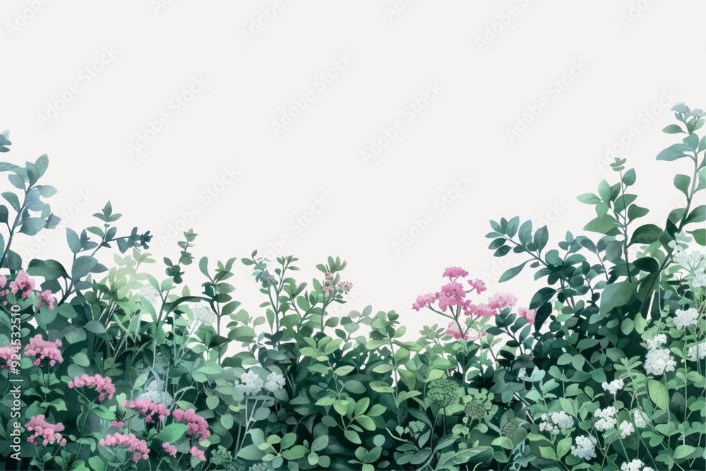 Lush botanical garden border Lush botanical garden border