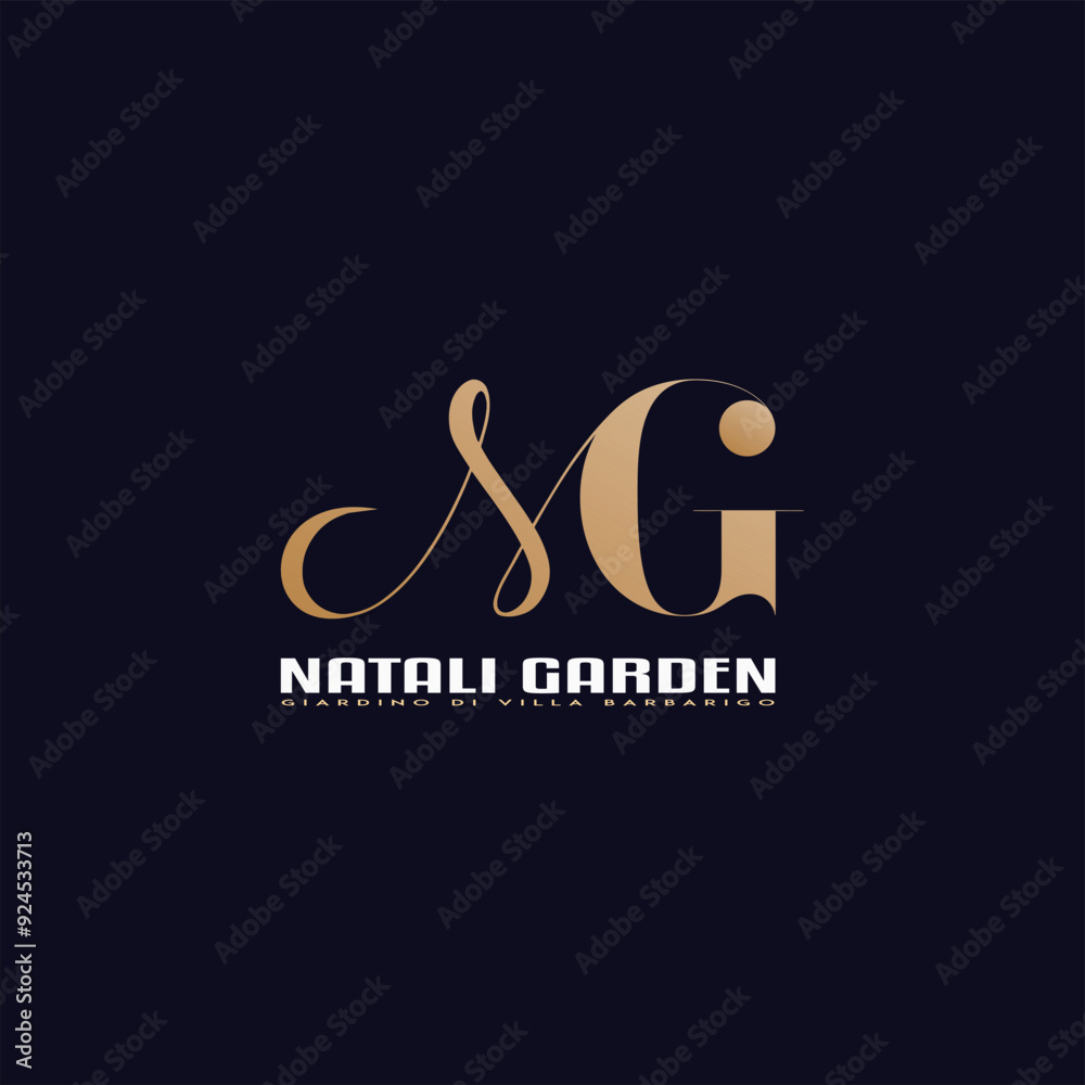 Fototapeta premium Alphabet letter icon logo Gn, NG, GN Logo Emblem Monogram, Letters monogram icon logo NG,GN,G and N