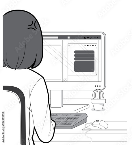 illustration of a person working on a computer