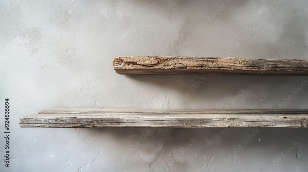 Empty wood shelves. Empty wood shelves.