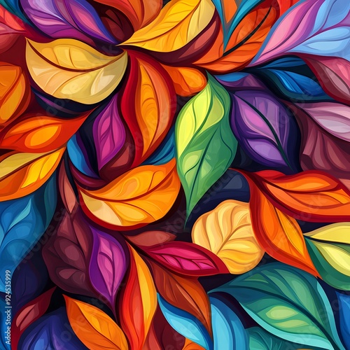 Abstract Colorful Leaf Pattern