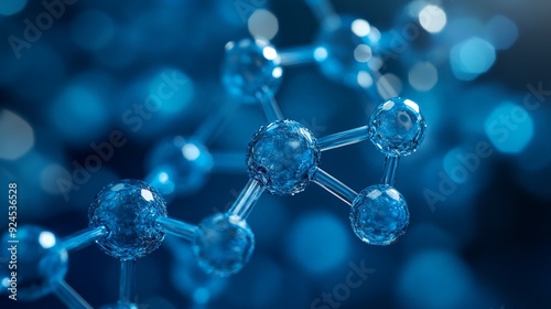 Abstract Molecular Science Background in Blue Tones