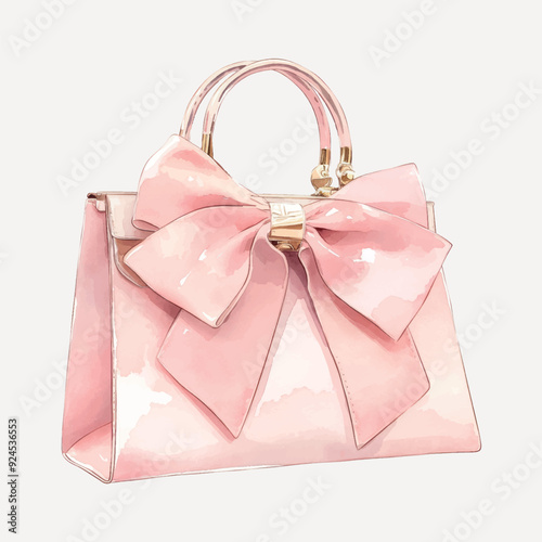 Elegant pink handbag with bow