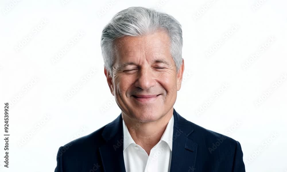 Portrait of a senior man with grey hair smiling at the camera Portrait of a senior man with grey hair smiling at the camera