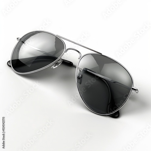 Aviator sunglasses. Isolated on a pure white background. Insert your own design in the glasses.