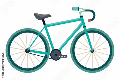 Teal Bicycle with Black Seat and Handlebars