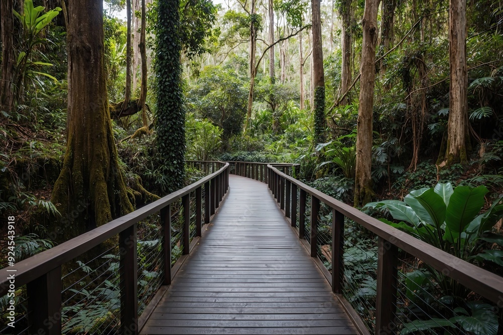 Explore the Scenic Boardwalk in a Serene Rainforest Oasis Explore the Scenic Boardwalk in a Serene Rainforest Oasis