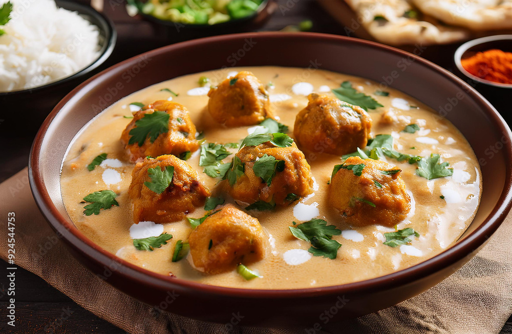 Rich Malai Kofta with Cashew Gravy and Naan Rich Malai Kofta with Cashew Gravy and Naan