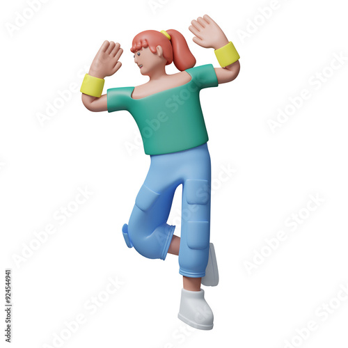 green dancer 3d illustration