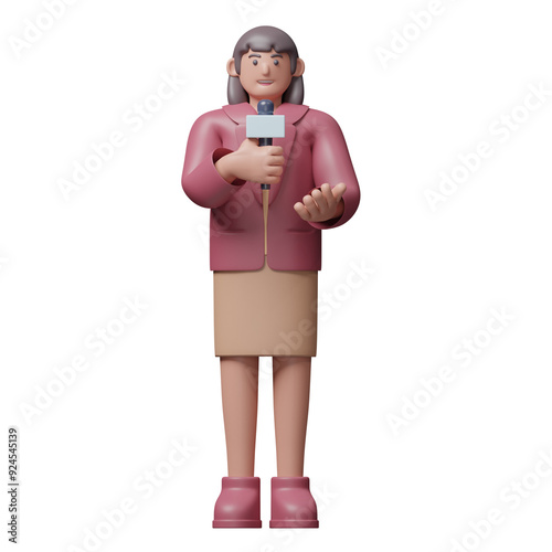 brown reporter 3d illustration