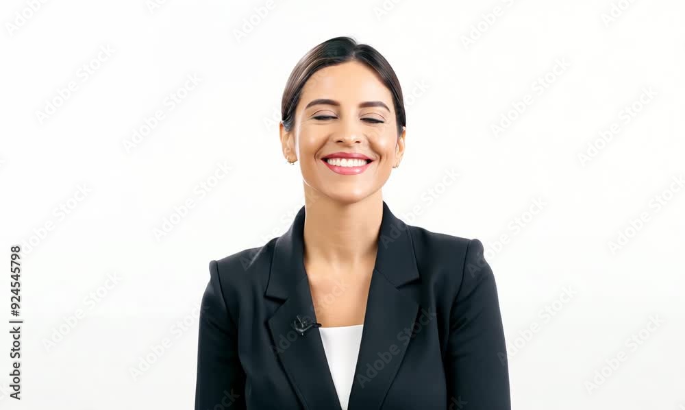 Portrait of happy smiling young businesswoman, isolated over white background Portrait of happy smiling young businesswoman, isolated over white background
