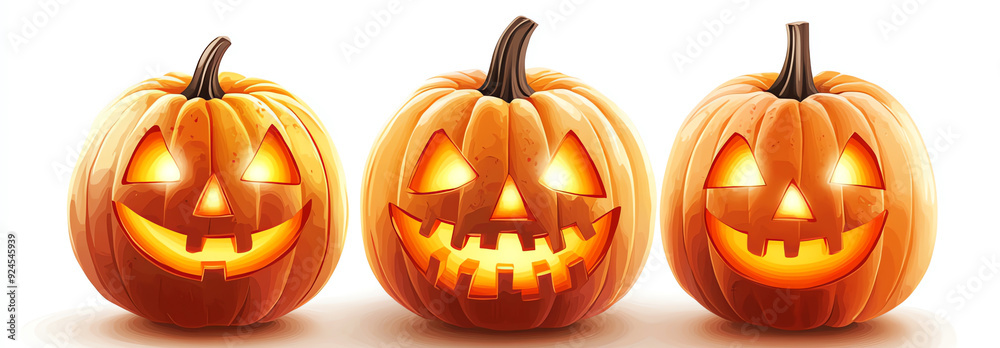 three orange pumpkins, AI generated three orange pumpkins, AI generated