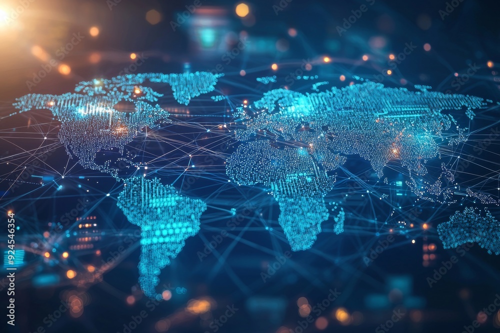 Global Digital Business Network Connection Illustration created with Generative AI Global Digital Business Network Connection Illustration created with Generative AI