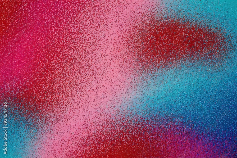 Naklejka premium Vibrant Color Gradient Background with Grainy Noise Texture in Red Pink Cyan and Blue