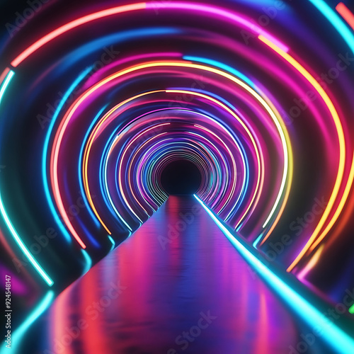 Futuristic Holographic Digital Background with Neon Gradient and Cyber Tech Elements