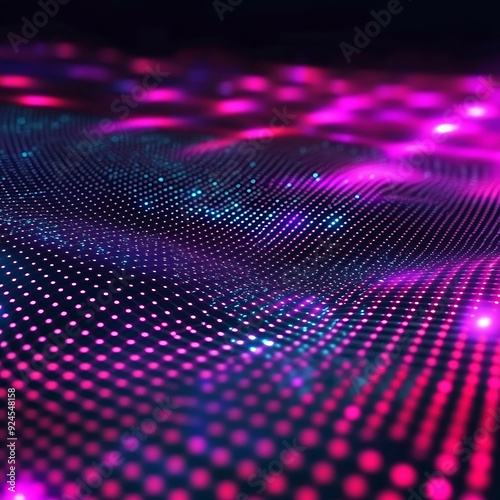 Futuristic Holographic Digital Background with Neon Gradient and Cyber Tech Elements