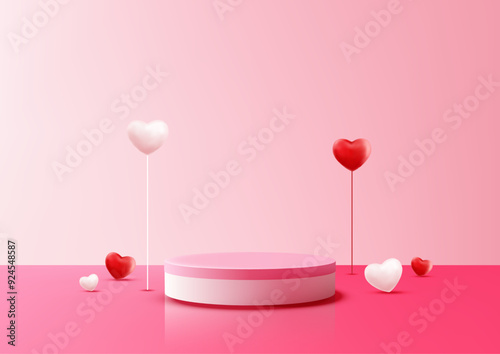 Romantic Pink Podium with H...