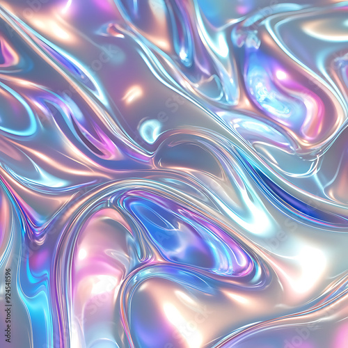Futuristic Holographic Digital Background with Neon Gradient and Cyber Tech Elements