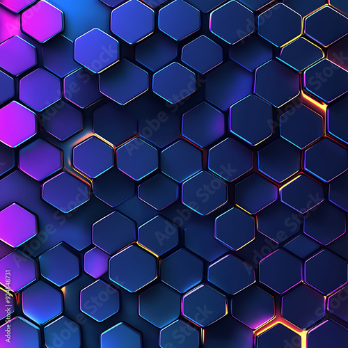 Futuristic Holographic Digital Background with Neon Gradient and Cyber Tech Elements