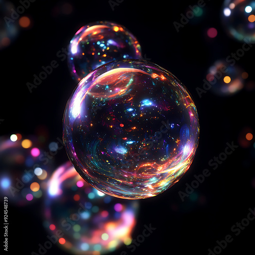 Futuristic Holographic Digital Background with Neon Gradient and Cyber Tech Elements