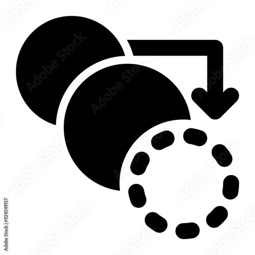 bring to front, move to front, forward, arrange, circle, shape, graphic design, visual design solid or glyph icon