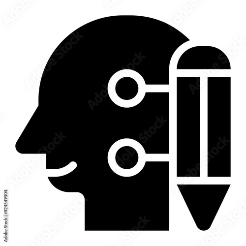 design thinking, design idea, creativity, creative, graphic designer, writer solid or glyph icon