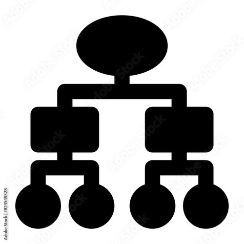 diagram, structure, organization, hierarchy, management, structural solid or glyph icon
