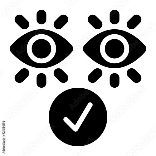 visibility, visible, visual, retina, approve, eyes, eye test solid or glyph icon