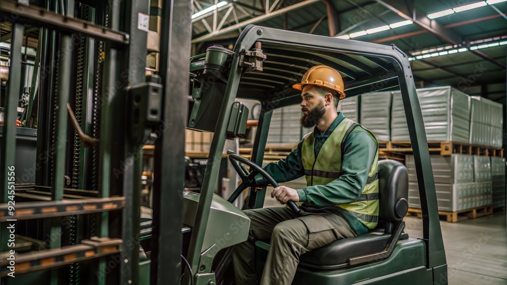 worker as a forklift driver on the forklift worker as a forklift driver on the forklift