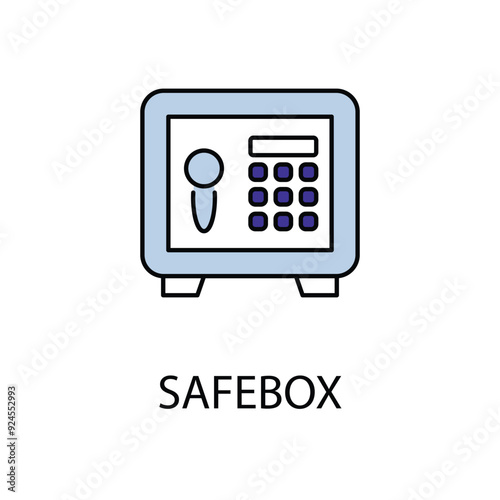 Safebox icon design with white background stock illustration