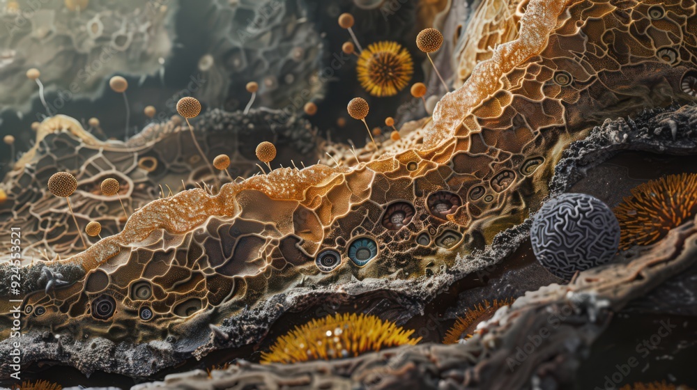 Artistic depiction of human skin cells, illustrating the layers of the ...