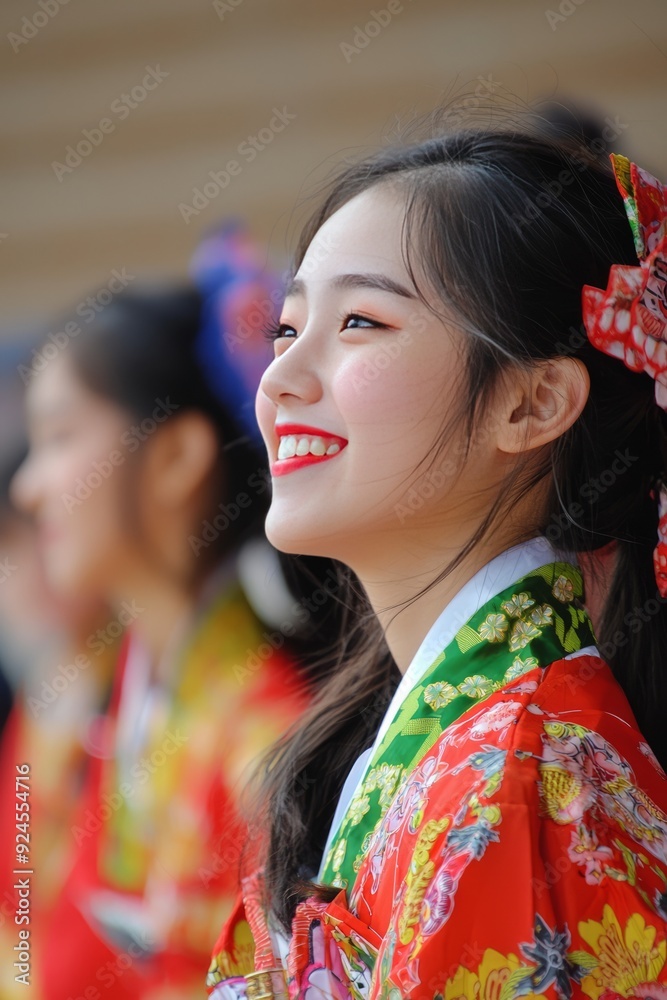 Exchange students practicing local customs with their host families. They are trying traditional outfits and learning about Exchange students practicing local customs with their host families. They are trying traditional outfits and learning about
