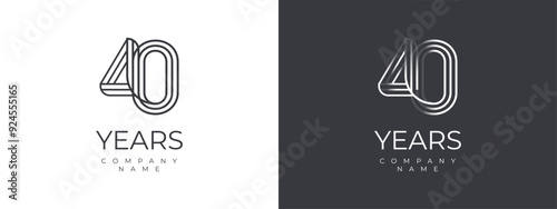 40 years anniversary logo template design