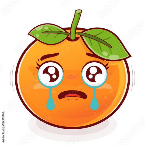 orange scared face cartoon cute