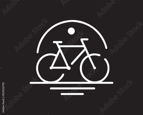 silhouette of a bicycle icon vector logo illustration