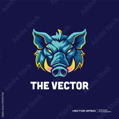 Head boar mascot, vector, logo, character, cartoon, illustration, eps10
