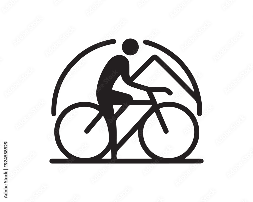 Obraz premium cyclist on a bicycle icon vector logo template