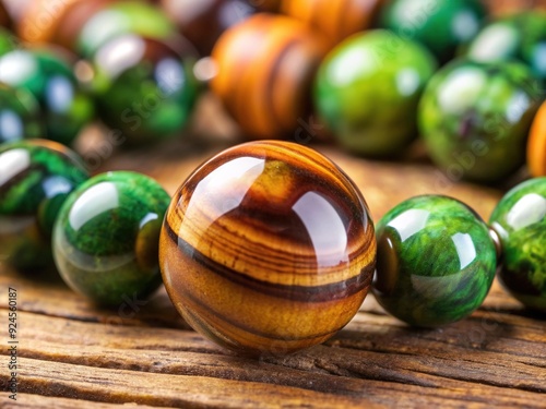 EarthyTigerEmbrace: Natural, organic hues of green and brown, with tiger's eye grounding the mix photo