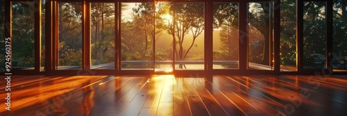 Golden Sunlight Through Glass Doors