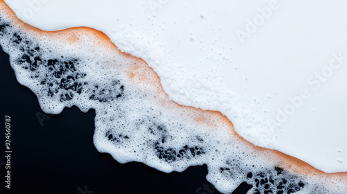Abstract snow patterns merging with splashing water photo