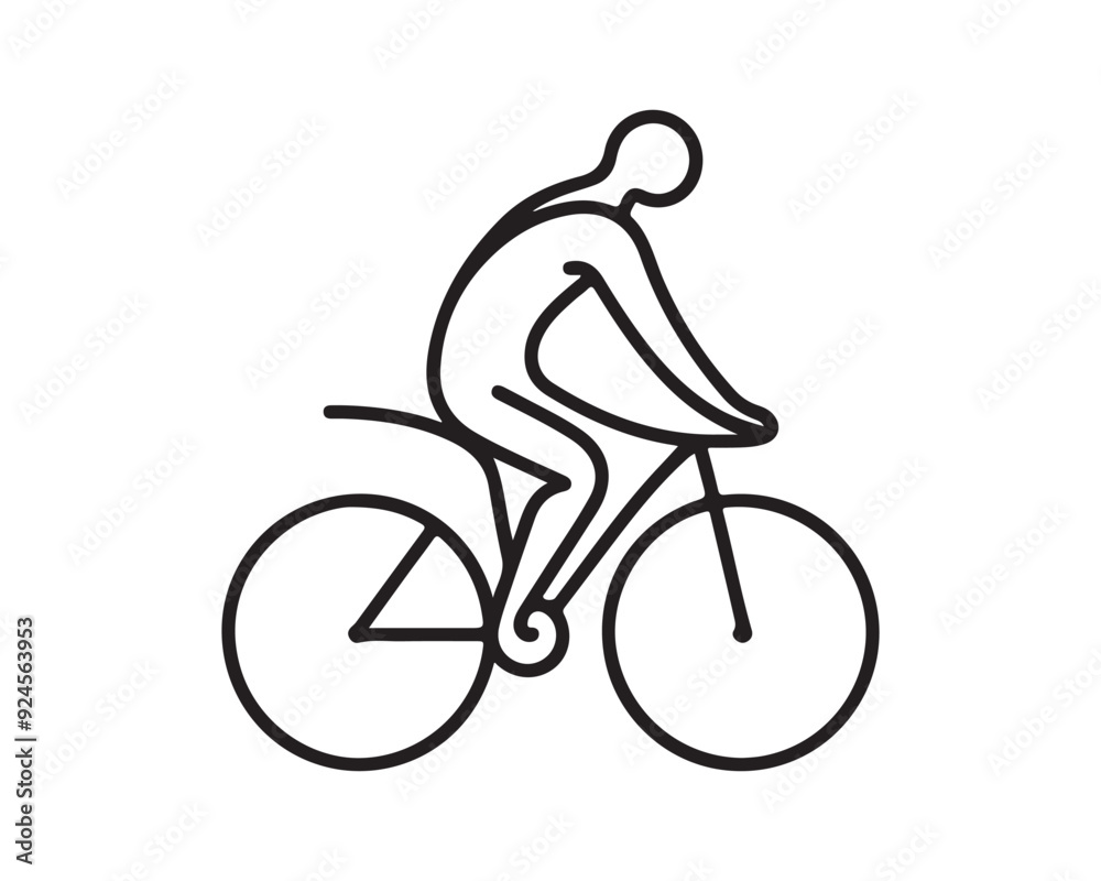 Obraz premium silhouette of a person riding bicycle icon vector logo template